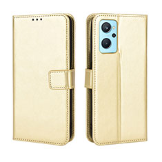 Funda de Cuero Cartera con Soporte Carcasa BY5 para Oppo A96 4G Oro