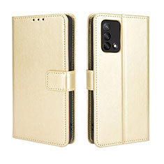 Funda de Cuero Cartera con Soporte Carcasa BY5 para Oppo F19s Oro