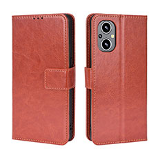 Funda de Cuero Cartera con Soporte Carcasa BY5 para Oppo F21 Pro 5G Marron