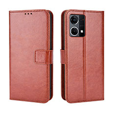 Funda de Cuero Cartera con Soporte Carcasa BY5 para Oppo F21s Pro 4G Marron