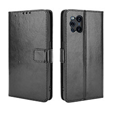 Funda de Cuero Cartera con Soporte Carcasa BY5 para Oppo Find X3 5G Negro