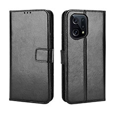 Funda de Cuero Cartera con Soporte Carcasa BY5 para Oppo Find X5 5G Negro