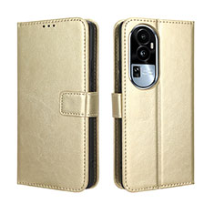 Funda de Cuero Cartera con Soporte Carcasa BY5 para Oppo Reno10 Pro+ Plus 5G Oro