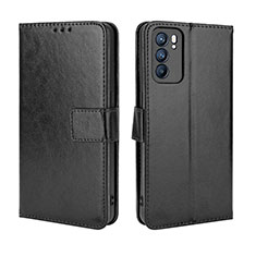 Funda de Cuero Cartera con Soporte Carcasa BY5 para Oppo Reno6 5G Negro