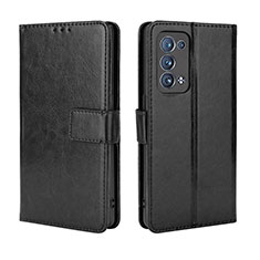 Funda de Cuero Cartera con Soporte Carcasa BY5 para Oppo Reno6 Pro 5G Negro