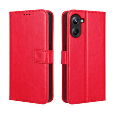 Funda de Cuero Cartera con Soporte Carcasa BY5 para Realme 10 4G Rojo