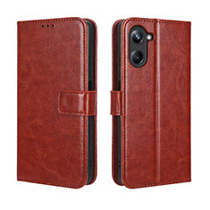 Funda de Cuero Cartera con Soporte Carcasa BY5 para Realme 10 Pro 5G Marron