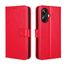 Funda de Cuero Cartera con Soporte Carcasa BY5 para Realme 10 Pro+ Plus 5G Rojo