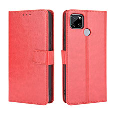 Funda de Cuero Cartera con Soporte Carcasa BY5 para Realme 7i RMX2193 Rojo