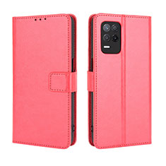 Funda de Cuero Cartera con Soporte Carcasa BY5 para Realme 8 5G Rojo