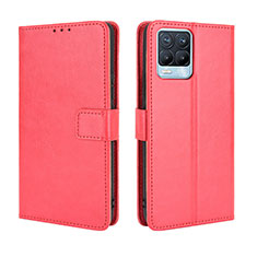 Funda de Cuero Cartera con Soporte Carcasa BY5 para Realme 8 Pro Rojo