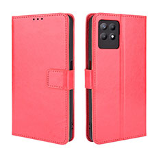 Funda de Cuero Cartera con Soporte Carcasa BY5 para Realme 8i Rojo