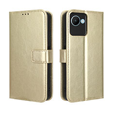 Funda de Cuero Cartera con Soporte Carcasa BY5 para Realme C30 Oro