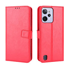 Funda de Cuero Cartera con Soporte Carcasa BY5 para Realme C31 Rojo