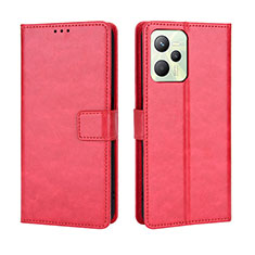 Funda de Cuero Cartera con Soporte Carcasa BY5 para Realme C35 Rojo