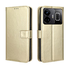 Funda de Cuero Cartera con Soporte Carcasa BY5 para Realme GT Neo5 240W 5G Oro