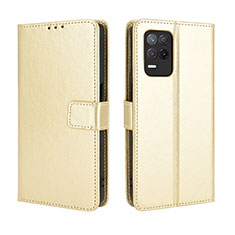 Funda de Cuero Cartera con Soporte Carcasa BY5 para Realme Q3i 5G Oro