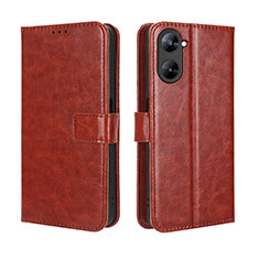 Funda de Cuero Cartera con Soporte Carcasa BY5 para Realme Q5x 5G Marron