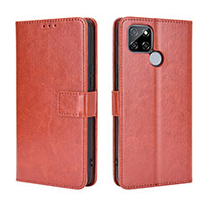 Funda de Cuero Cartera con Soporte Carcasa BY5 para Realme V3 5G Marron