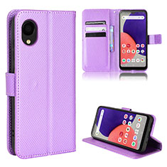 Funda de Cuero Cartera con Soporte Carcasa BY5 para Samsung Galaxy A22 5G SC-56B Morado