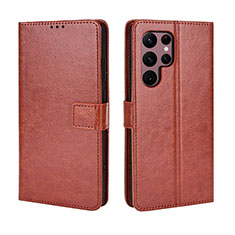 Funda de Cuero Cartera con Soporte Carcasa BY5 para Samsung Galaxy S23 Ultra 5G Marron