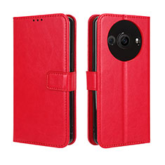 Funda de Cuero Cartera con Soporte Carcasa BY5 para Sharp Aquos R8 Pro Rojo