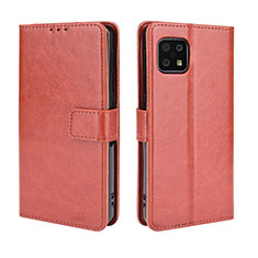 Funda de Cuero Cartera con Soporte Carcasa BY5 para Sharp Aquos Sense6s Marron