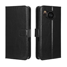 Funda de Cuero Cartera con Soporte Carcasa BY5 para Sharp Aquos Sense7 Plus Negro