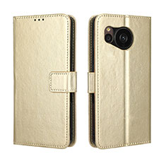 Funda de Cuero Cartera con Soporte Carcasa BY5 para Sharp Aquos Sense7 Plus Oro