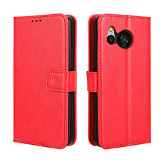 Funda de Cuero Cartera con Soporte Carcasa BY5 para Sharp Aquos Sense8 Rojo