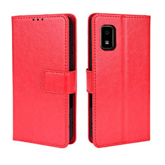 Funda de Cuero Cartera con Soporte Carcasa BY5 para Sharp Aquos wish Rojo