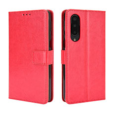 Funda de Cuero Cartera con Soporte Carcasa BY5 para Sharp Aquos Zero5G basic Rojo