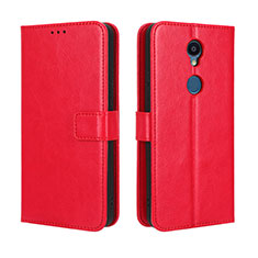 Funda de Cuero Cartera con Soporte Carcasa BY5 para Sharp Rouvo V Rojo