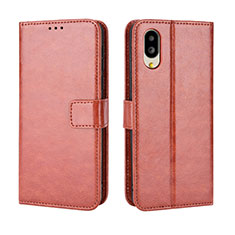 Funda de Cuero Cartera con Soporte Carcasa BY5 para Sharp Simple Sumaho 6 Marron