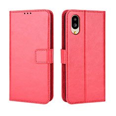 Funda de Cuero Cartera con Soporte Carcasa BY5 para Sharp Simple Sumaho 6 Rojo