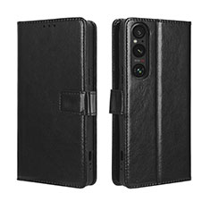 Funda de Cuero Cartera con Soporte Carcasa BY5 para Sony Xperia 1 V Negro