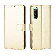 Funda de Cuero Cartera con Soporte Carcasa BY5 para Sony Xperia 10 IV SOG07 Oro