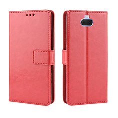 Funda de Cuero Cartera con Soporte Carcasa BY5 para Sony Xperia 10 Rojo