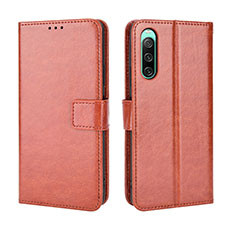 Funda de Cuero Cartera con Soporte Carcasa BY5 para Sony Xperia 10 V Marron