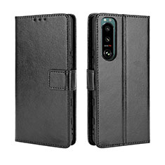 Funda de Cuero Cartera con Soporte Carcasa BY5 para Sony Xperia 5 III Negro