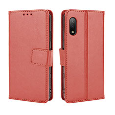 Funda de Cuero Cartera con Soporte Carcasa BY5 para Sony Xperia Ace II SO-41B Marron