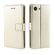 Funda de Cuero Cartera con Soporte Carcasa BY5 para Sony Xperia Ace Oro