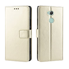 Funda de Cuero Cartera con Soporte Carcasa BY5 para Sony Xperia XA2 Oro