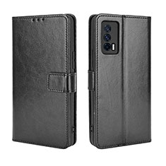 Funda de Cuero Cartera con Soporte Carcasa BY5 para Vivo iQOO 7 India 5G Negro