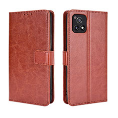 Funda de Cuero Cartera con Soporte Carcasa BY5 para Vivo iQOO U3x 5G Marron