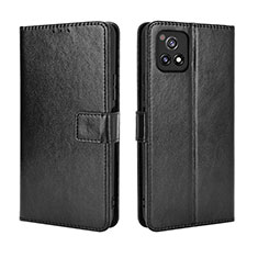 Funda de Cuero Cartera con Soporte Carcasa BY5 para Vivo iQOO U3x 5G Negro