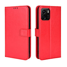 Funda de Cuero Cartera con Soporte Carcasa BY5 para Vivo iQOO U5x Rojo