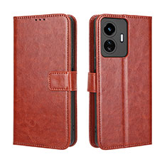 Funda de Cuero Cartera con Soporte Carcasa BY5 para Vivo iQOO Z6 Lite 5G Marron