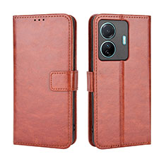 Funda de Cuero Cartera con Soporte Carcasa BY5 para Vivo T1 5G Marron