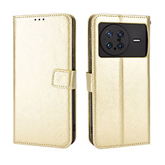 Funda de Cuero Cartera con Soporte Carcasa BY5 para Vivo X Note Oro